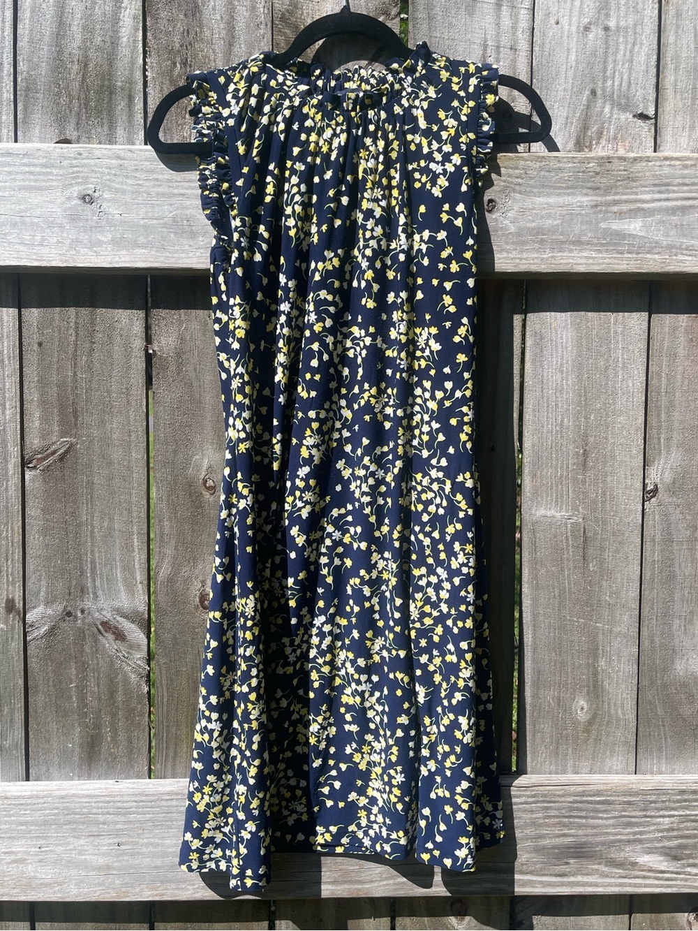 Tommy Hilfiger Navy Blue Dress with Yellow Floral Print Sz 6